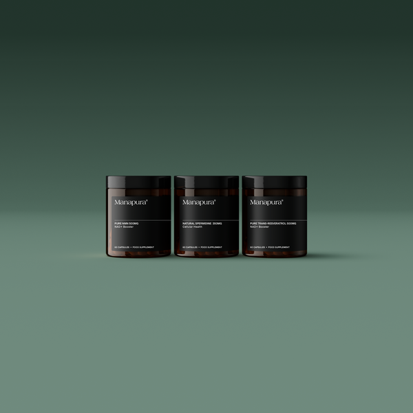 Longevity Essentials Bundle by Manapura | The Best, Pure, Clinical-Grade Longevity & Nootropic Supplements | Free Shipping